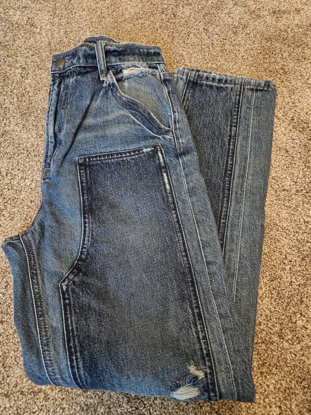 GAP Distressed Utility Jeans - Picture 2 of 6